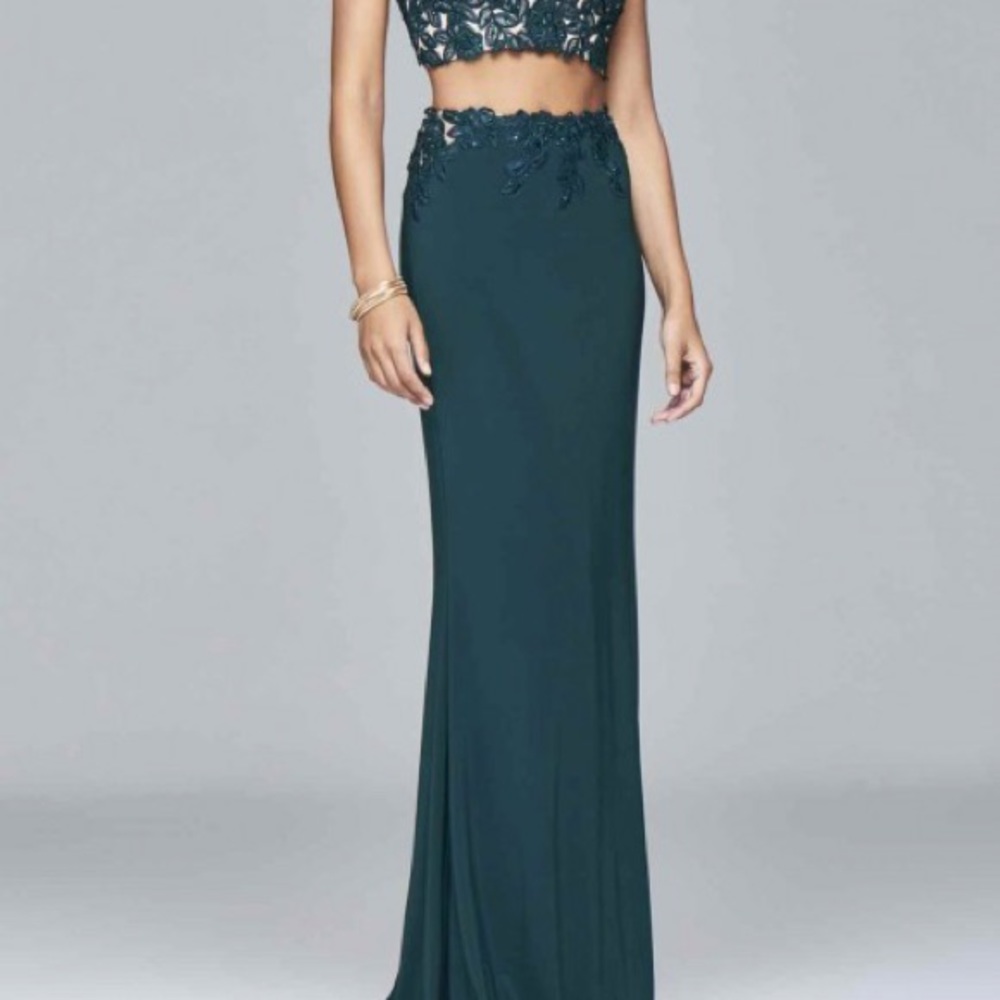 New Faviana Skirt and Top Elegant Lace Embroidered Prom Evening 2 Piece Set - Picture 6 of 11